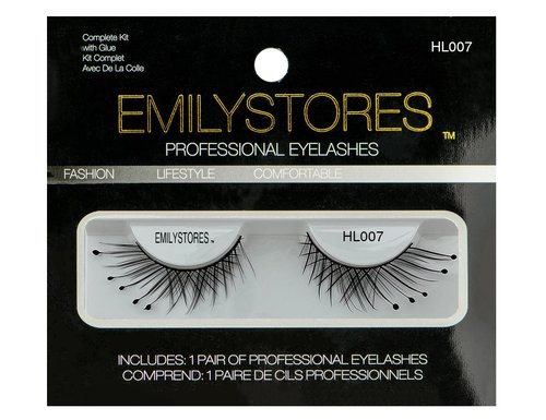 EMILYSTORES Halloween False Eyelashes, Dramatic Black Lashes with Dots for Yzma Costume, Reusable 1Pair
