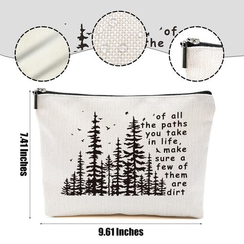 DHKG Hiking Gifts Camping Gifts Forest Inspirational Makeup Bag Cosmetic Bag Zipper Pouch Christmas Thanksgiving Birthday Travel Gifts for Travelers Women Bestie Friend Nature Lover Sister Aunt