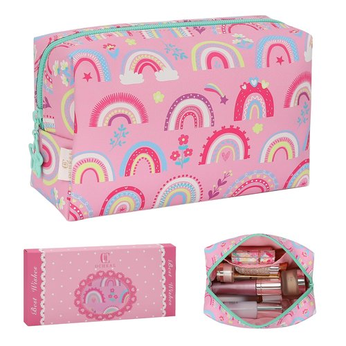 onemoky Small Makeup Bag for Girls, Cute Makeup Bag Travel Makeup Organizer Bag, Birthday Gifts for Girls 4 5 6 7 8 9 10 11 12 13 14 15 16 Years Old, Graduation Gifts for Teen Sister Daugther Friend