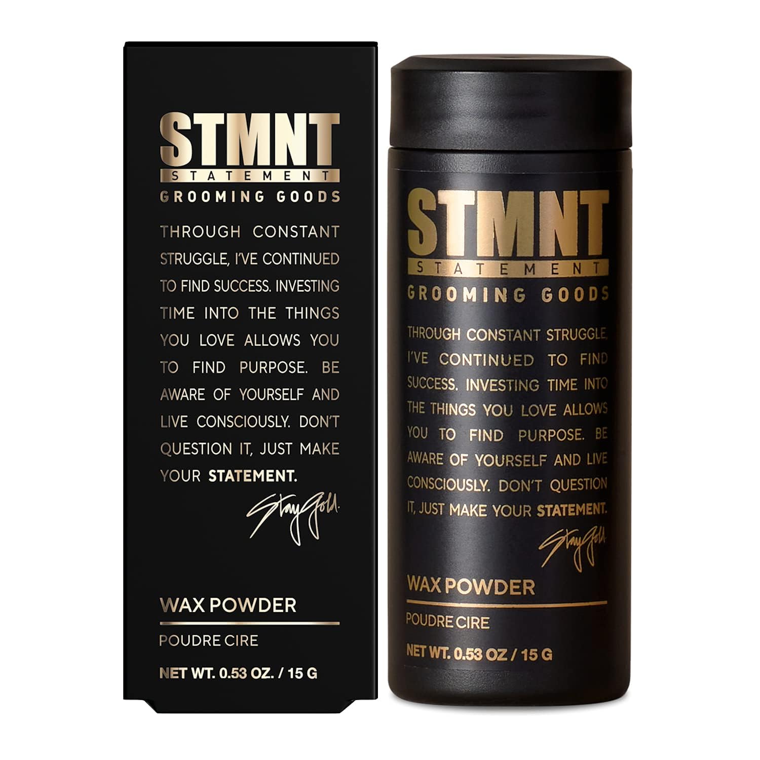 STMNT Grooming Goods Wax Powder - 0.53 oz | Semi-Matte Finish | Added Grip & Volume | Medium Control