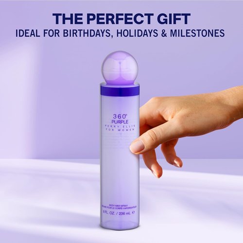 Perry Ellis 360 Purple Body Mist for Women - 8 oz Fragrance with Floral Notes