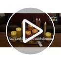 Brown Honeycomb Flameless Taper Candles with Timer & Remote - Set of 4