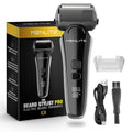 MENLITE Electric Shaver for Men,3 Floating Blade Beard Trimmers,Waterproof Foil Shaver,Cordless Rechargeable with Pop Up Sideburns Trimmer,Portable Men’s Travel Facial Hair Groomer