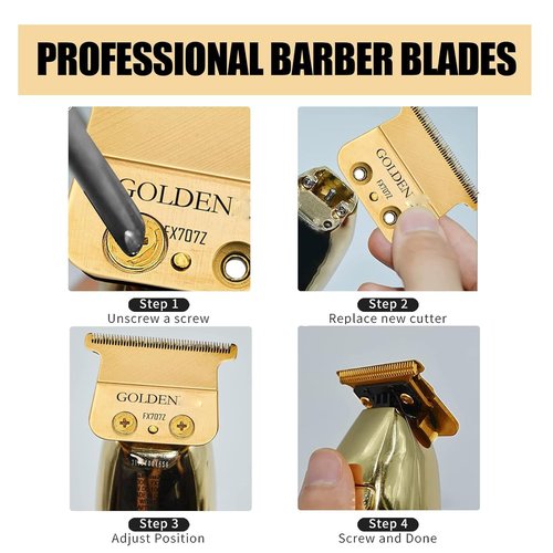 BaByliss PRO Gold FX707Z DLC Replacement Blades - Compatible with FX787 & FX726 Trimmers | 2-Pack