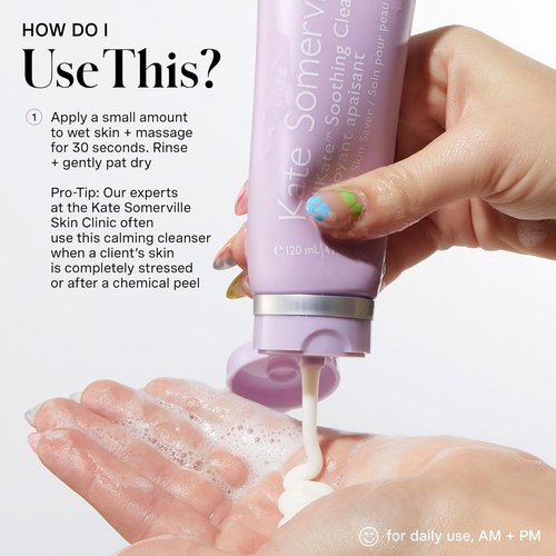 Kate Somerville DeliKate Soothing Cleanser - Hydrating Face Wash for Sensitive Skin, 4 Fl Oz | Relieves Redness & Irritation