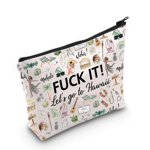 Hawaii Cosmetic Makeup Bag Hawaii Travel Gift Hawaii Travel Pouch Girls Trip to Hawaii Gift for Her Beach Lover Gift (Go to Hawaii)