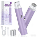 NIPOO Bikini Trimmer for Women, Dual Head Face Shaver Body Hair Trimmmer, IPX7 Waterproof Womens Electric Razor for Legs, Purple