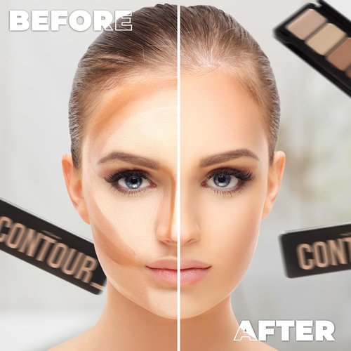 Profusion Cosmetics Contour Palette - 5 Highly Pigmented Shades for Highlighting, Bronzing & Contouring | Travel-Friendly Kit