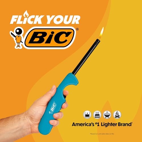 BIC Multi-Purpose Lighters - Long Metal Wand for Grills & Fireplaces | Classic Collection 4-Pack