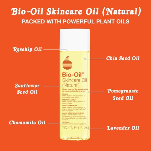Bio-Oil Natural Skincare Oil - Serum for Scars & Stretch Marks | Moisturizer for All Skin Types, 4.2 Oz