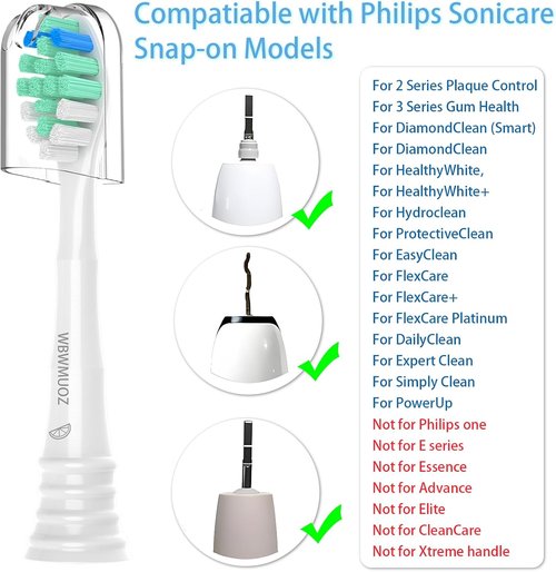 Philips Sonicare Replacement Toothbrush Heads - Compatible Snap-On C2 C1 | 6 Pack for Superior Cleaning