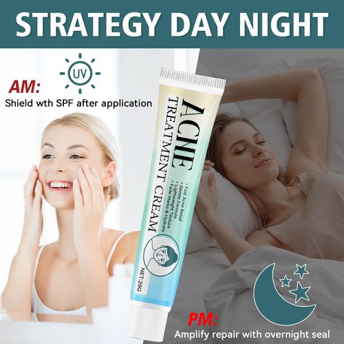 Acne Treatment for Face, Acne Cream, Pimple Cream Suitable for All Skin, Blemish Care Cream for Face and Body, Gentle Daily Skin Care for Oily & Blemish-Prone Skin, Helps Improve Skin Appearance