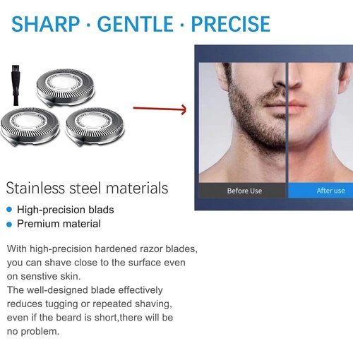 Philips Norelco SH30 Replacement Heads - 9-Pack Compatible Blades for Series 3000, 2000, 1000 Models
