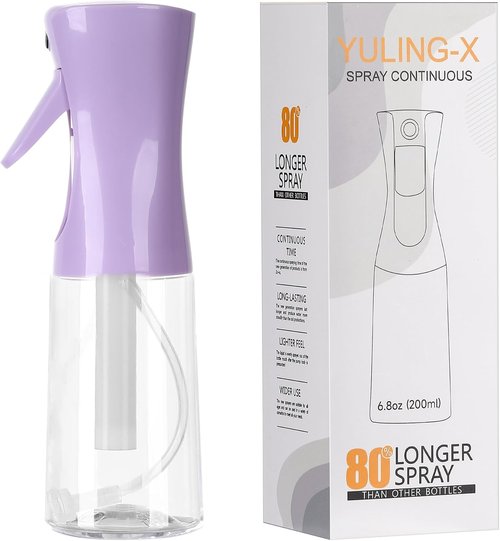 Skiennix Ultra-Fine Hair Spray Bottle - Continuous 200ml/6.8oz for Hair Design, Cleaning & Skin Care | Reusable Purple