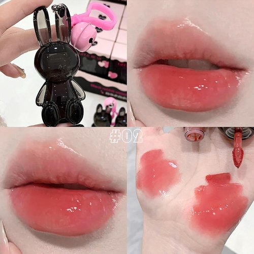 Petansy Cute Rabbit Lip Gloss Set - Moisturizing, Hydrating, Non-Stick | Plumping Lip Tint & Balm