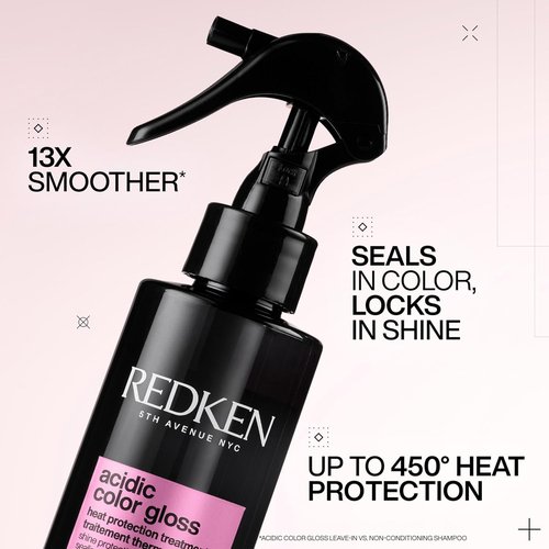Redken Acidic Color Gloss Leave-In Treatment Spray - Heat Protection for Color-Treated Hair, Adds Shine