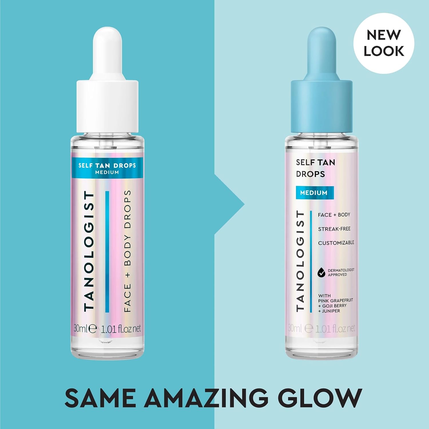 Tanologist Medium Self Tan Drops - Streak-Free Tanning for Body & Face | Vegan Formula, 1.01 fl. oz/30 ml