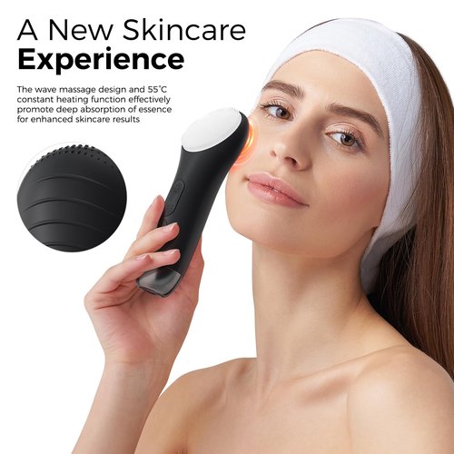 Face Scrubber Facial Cleansing Brush - Waterproof and Rechargeable Face Cleansing Brush with 4 LED Gentle Light, Cleansing, Exfoliating and Massaging, Electric Face Scrub Brush for Men & Women