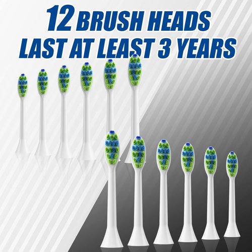 7AM2M Rechargeable Sonic Electric Toothbrush 2 Pack, Soft Toothbrushes for Adults and Kids with 12 Brush Heads, IPX7 One Charge Use for 90 Days, 5 Modes with 2 Minutes Build in Smart Timer