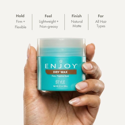 Enjoy Dry Wax - Non-Greasy Hair Wax for Firm Flexible Hold | Natural Matte Finish (2.1 Oz)