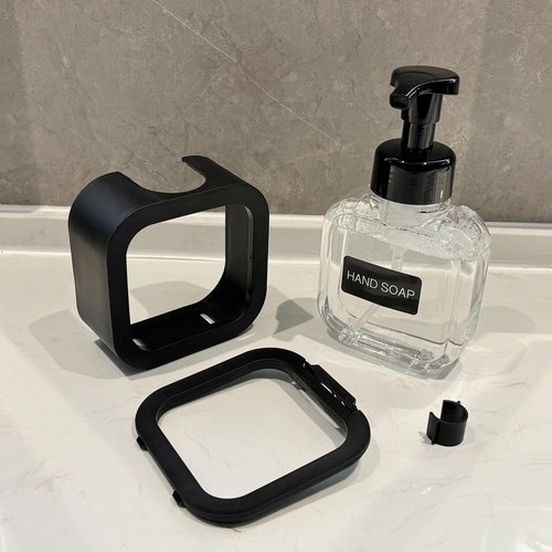 SVLX YIXVN Foaming Soap Dispenser, 2 Pack 300ml (10oz) Plastic Refillable Foaming Hand Soap Dispenser with 16 Pcs Waterproof Labels, Foam Pump Bottle for Bathroom and Kitchen (Black)