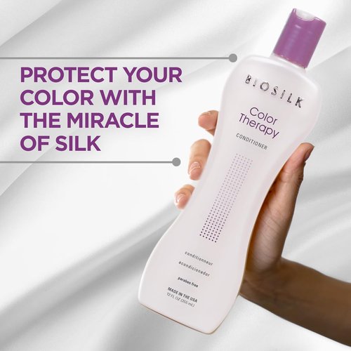 BioSilk Color Therapy Conditioner - Replenishes Moisture & Enhances Vibrancy | Sulfate-Free, 12 Oz