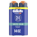Gillette PRO Shaving Gel For Men Cools To Soothe Skin And Hydrates Facial Hair, TWIN PACK - Total 14oz, ProGlide Sensitive 2 in 1 Shave Gel