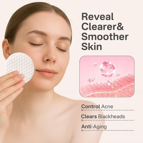 Glycolic Acid 20% Resurfacing Pads - Exfoliating Peel Pads for Radiant Skin | 50 Count with Salicylic Acid & Vitamins E, B3, B5