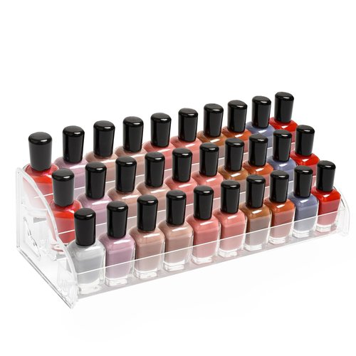 Nimiah Nail Polish Storage Organizer - 3 Tiers Nail Polish Holder Acrylic Cosmetics Display Rack for Sunglass Essential Oils Ink Bottles