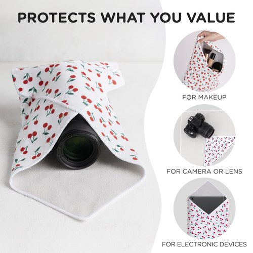 Selalu Foldable Magic Cloth Makeup Bag for Women, Portable Travel Cosmetic Organizer Mat Pouch, Self-Adhesive Quick Pack Makeup Wrap, Floral Pattern, 21.6”x21.6” Large Size