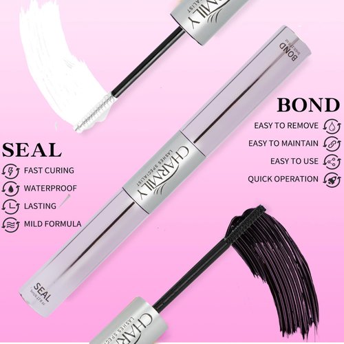 Lash Cluster Glue - Lash Bond and Seal Waterproof for Eyelash Clusters and Individual Lashes, Long Lasting DIY Cluster Lash Glue, Dual-Ended Design by Charmily (5ml+5ml)