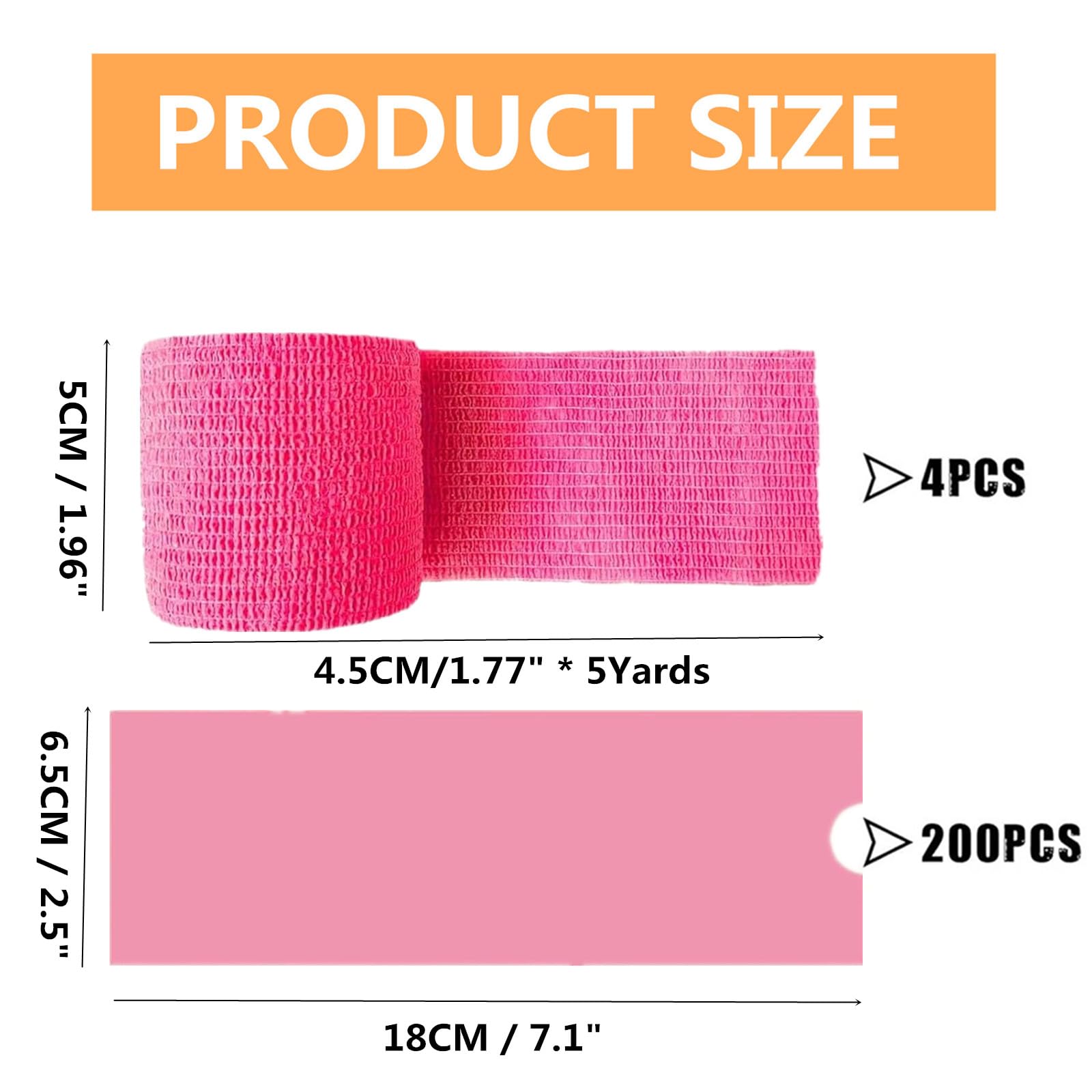 Yuelong Large Tattoo Machine Covers with Grip Tape - 200Pcs Pink Tattoo Pen Bags and 4Pcs Grip Wrap Kit Combination Machine Sleeves Bags Self-Adhesive Grip Covers Tattoo Supplies for Artist