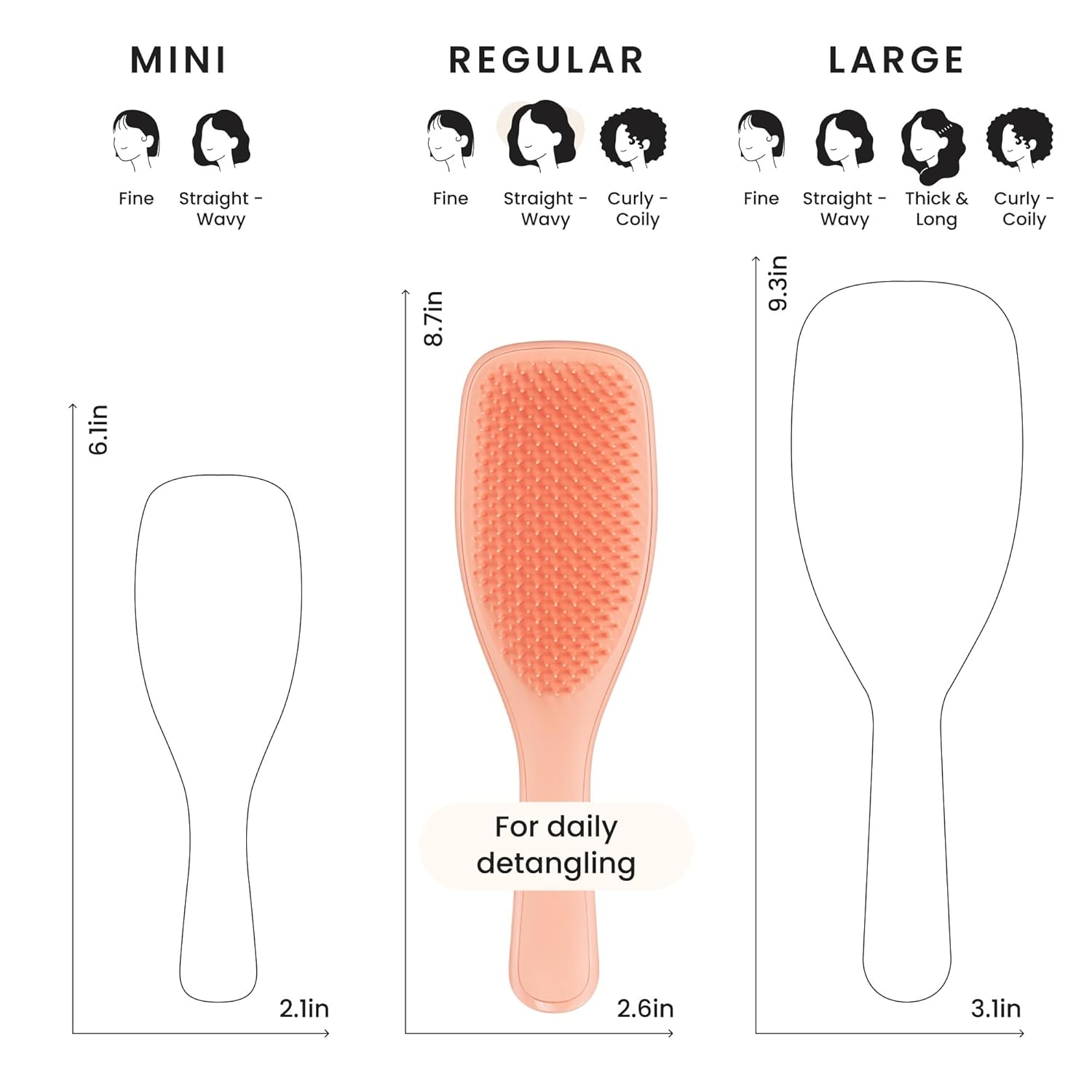 Tangle Teezer Ultimate Detangler Brush - Eliminates Knots & Reduces Breakage for Wet & Dry Hair | Apricot