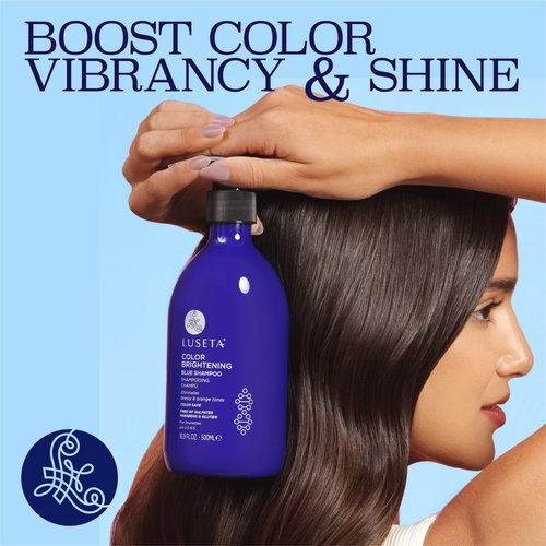 Luseta Blue Shampoo & Conditioner Set - Revive Cool Tones for Brassy Brunette Hair | 2x 16.9oz