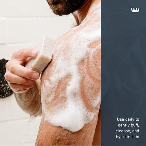 Cremo Exfoliating Body Bar for Men - Palo Santo Scent | Buffs, Cleanses & Hydrates Skin - 5oz