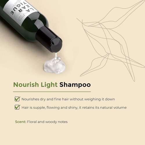 Lazartigue Nourish Light Shampoo - Soy Oil Enriched for Lightweight Nourishment | Vegan & Sulfate Free, 8.4 Fl Oz