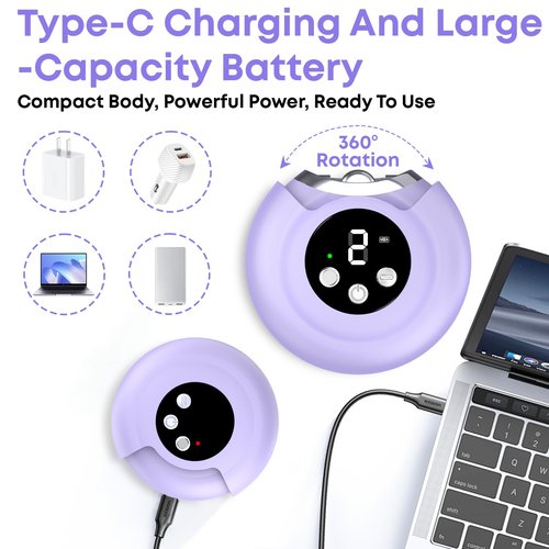 3-in-1 Electric Nail Clipper for Adults & Seniors, 3 Speeds Automatic Nail Clipper & Trimmer with LED Light 360° Rotating Fingernail Clipper with Polisher Rechargeable Electric Nail File