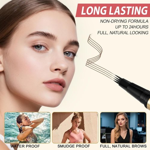 Skiennix Eyebrow Pencil Kit - Waterproof Microblading Pen & Gel, Long-Lasting Makeup - Blonde