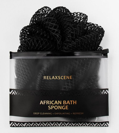 African Net Sponge Authentic - Exfoliating Back Scrub Bath Sponge with Knots - Afro Scrub Body Scrubber Exfoliator Washcloth - African Body Care Daily Use Shower Essentials