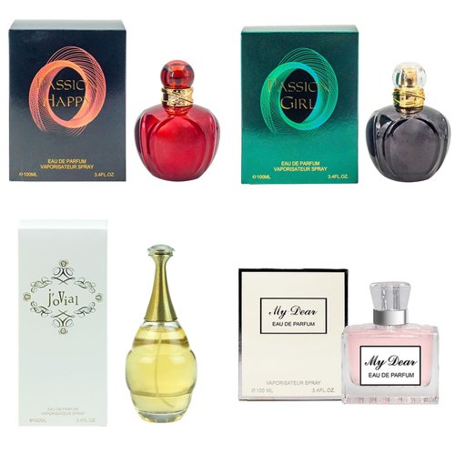 Regine Switzerland Women's Perfume Gift Set - Floral & Fruity Eau de Parfum Collection | 4 x 3.4 FL OZ