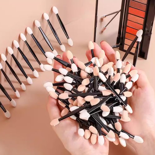 RONYOUNG 202PCS 3 Inch Disposable Eyeshadow Brushes, Sponge Makeup Applicators Dual Sides