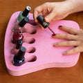 ButterFox Nail Polish Organizer Holder, Nail Art Manicure Hand Stand Mat Rest Work Station (Pink)