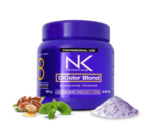 NK Professional Care DiColor Blonde - Hair Bleaching Powder | Lightens Up to 8 Shades Without Damage | 180g