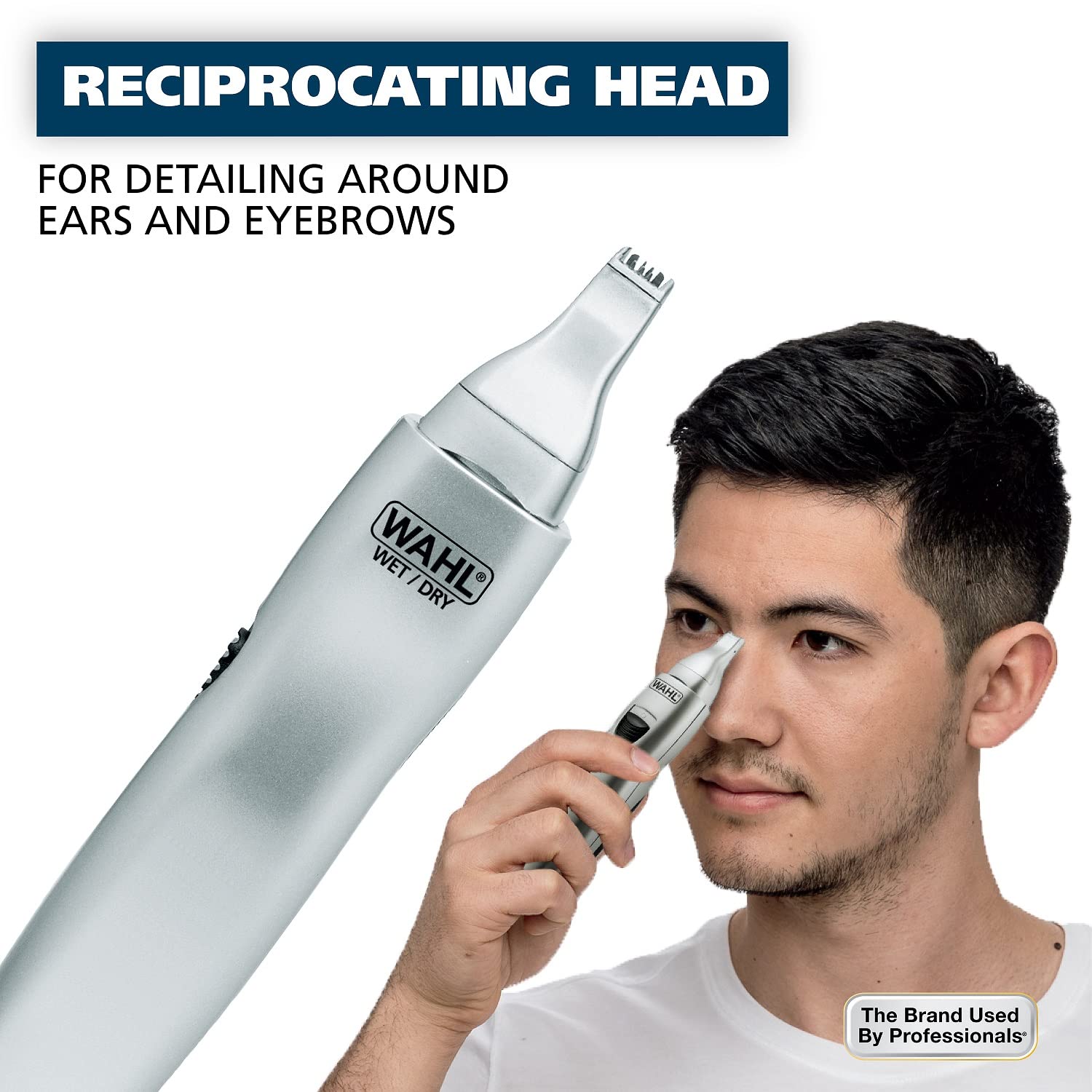 Wahl Men's Nose Hair Trimmer - Precision Detail Trimming for Eyebrows, Neckline, Nose & Ears | Model 5545-400