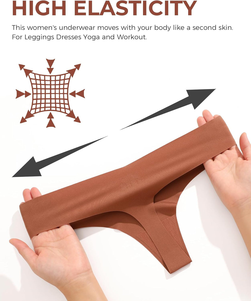 Take Talk Women's Seamless Thongs - 9 Pack No Show V-Waisted Invisible Panties | Sexy Lingerie