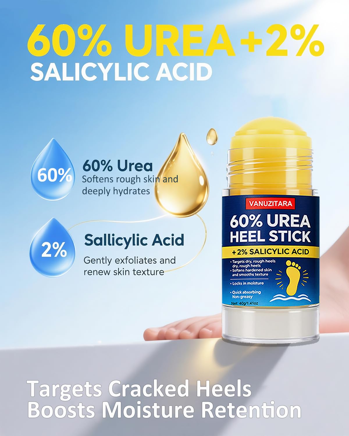 Urea Cream 60% by [Brand Name] - Maximum Strength Foot & Hand Cream with 2% Salicylic Acid | 1.41oz