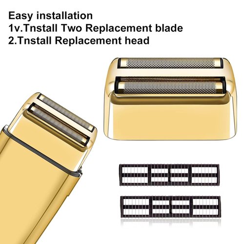 BaBylissPRO Replacement Foil and Cutters - 2 Pack for FXFS2 Double Foil Shaver | Gold Finish