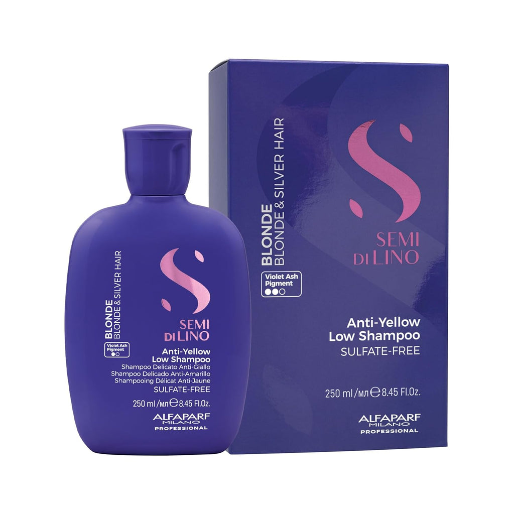 ALFAPARF MILANO Purple Shampoo - Neutralizes Brassy Tones for Blonde & Silver Hair - Hydrating & Strengthening Formula
