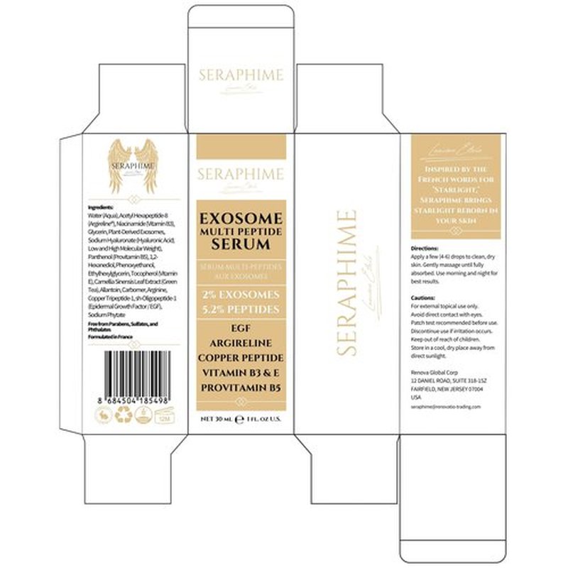 Seraphime Exosome Multi-Peptide Serum – 2% Exosomes, Argireline, Copper Peptides (GHK-CU), Oligopeptide-1 (EGF) & Hyaluronic Acid – Advanced Anti Aging Skincare Stem Cell Serum with Multi Peptide