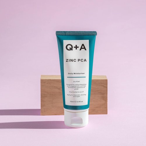 Q+A Zinc PCA Daily Moisturizer - Hydrating Face Cream for Oily Skin | Niacinamide & Ginseng, 75ml